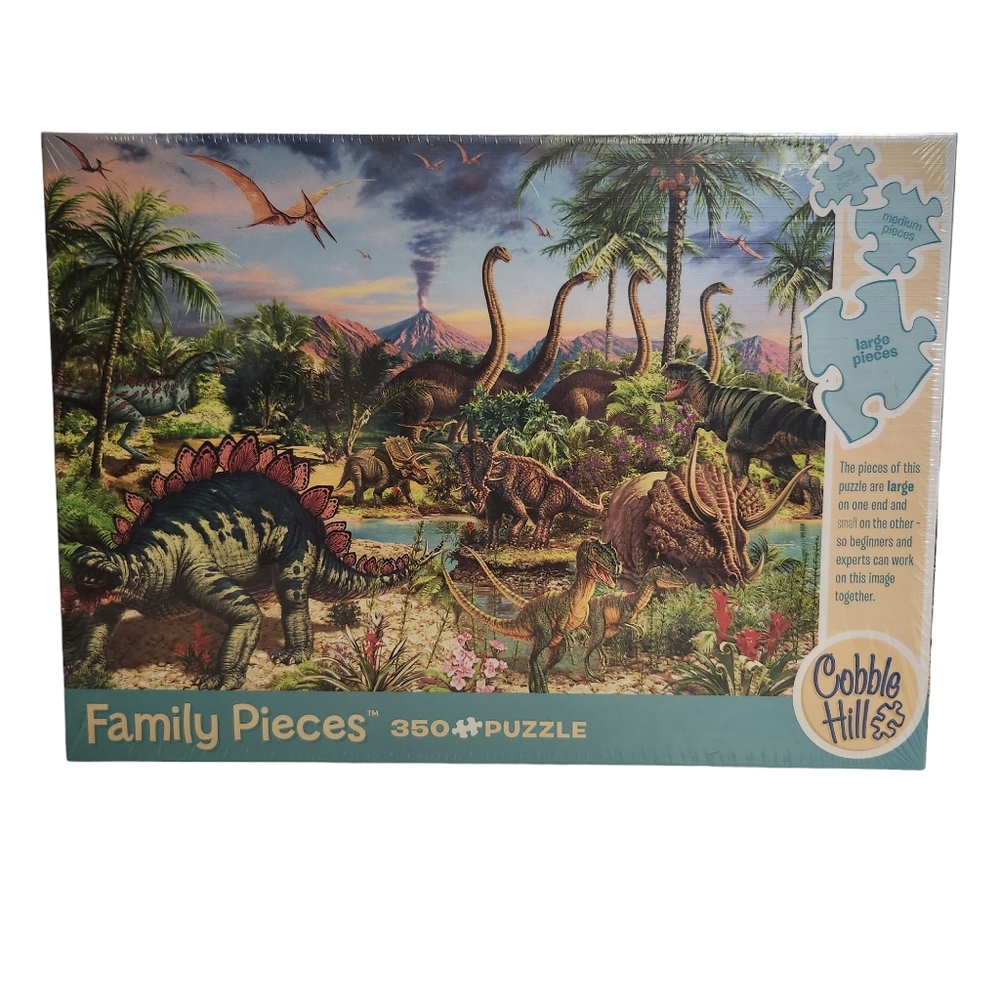 Prehistoric Party Family 350 Pieces Puzzle Cobble Hill Dinosaurs